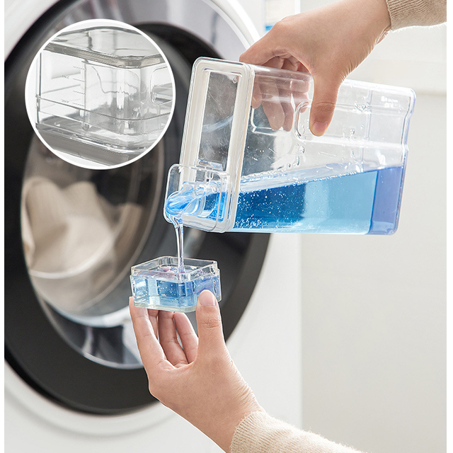 투명 세탁 세제 소분 용기 리필 세제통 공병 1230ml 디스펜서 - 상세 이미지 5