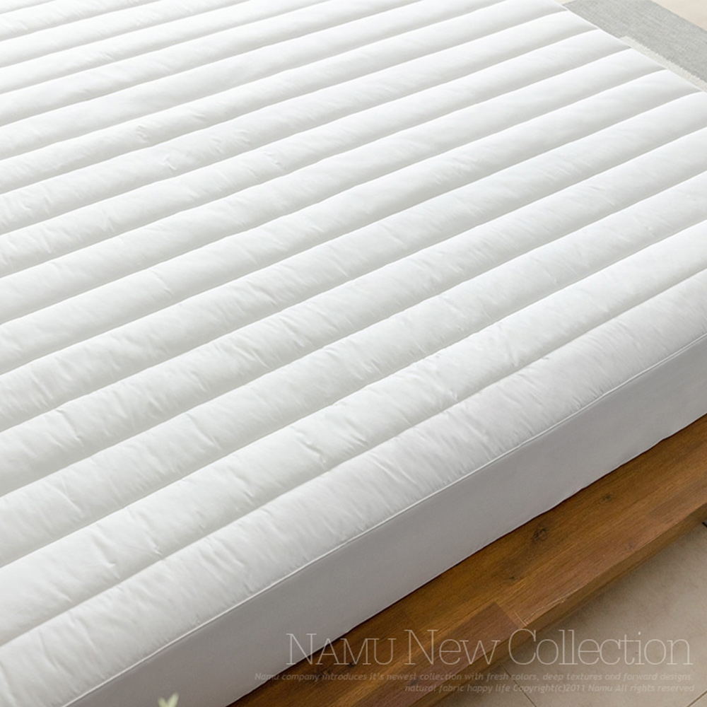 120수 1000T 세로줄 누빔 매트리스커버 [화이트]