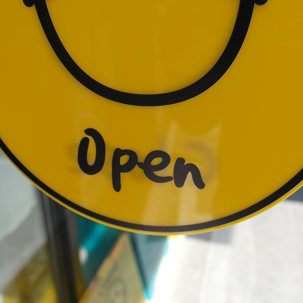 코메샵 오픈 클로즈 팻말 open close 노랑스마일씨 노랑배경 양면 안내 문패 이미지 8