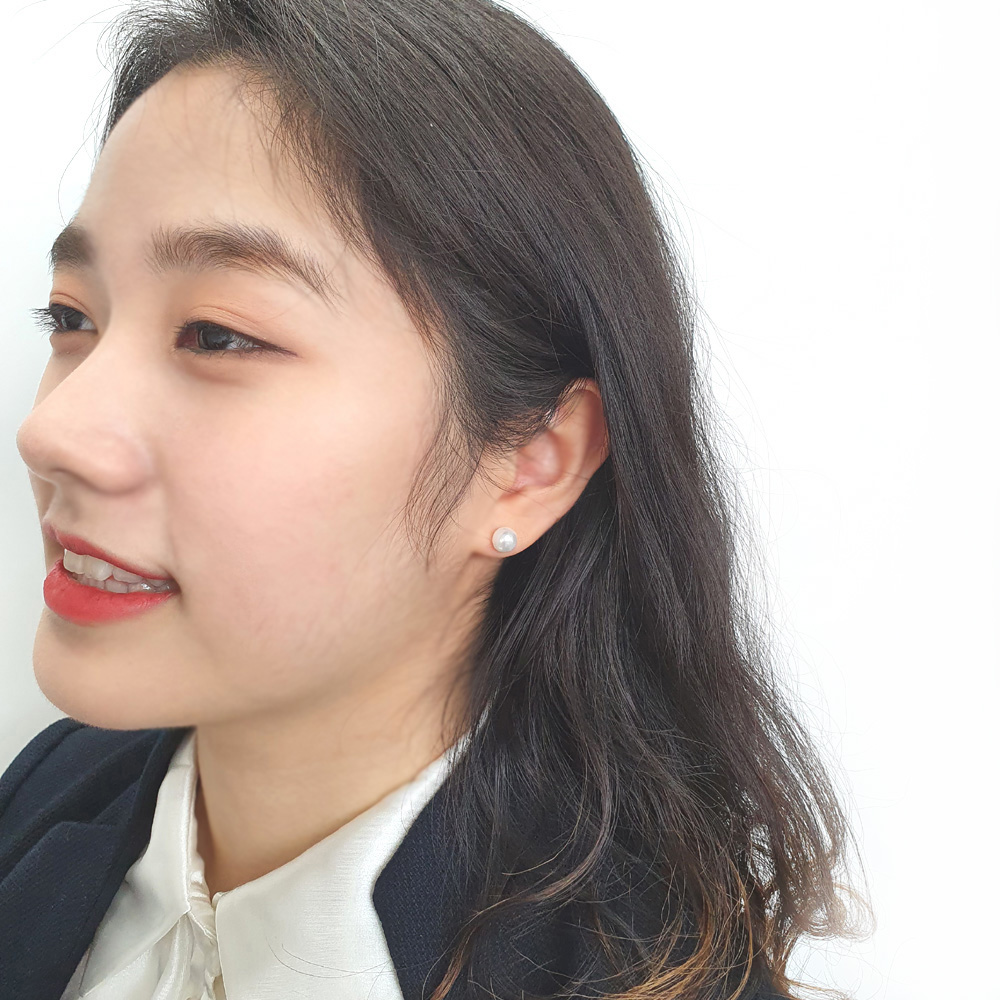 야랑쥬얼리 925실버 Cap 진주 스터드 귀걸이 - 상세 이미지 5