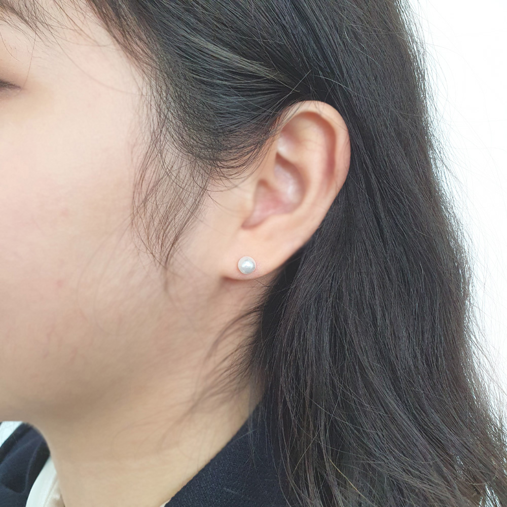 야랑쥬얼리 925실버 Cap 진주 스터드 귀걸이 - 상세 이미지 4