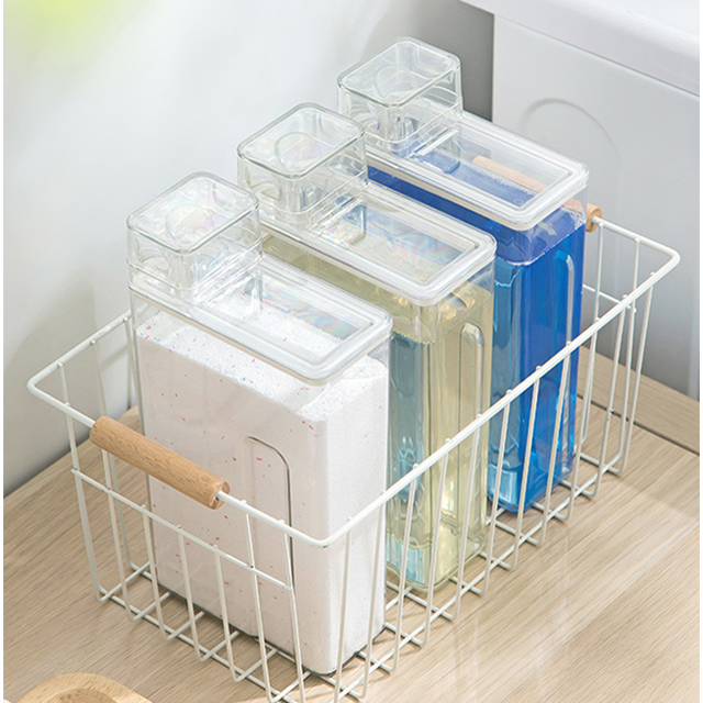 투명 세탁 세제 소분 용기 리필 세제통 공병 1230ml 디스펜서 - 상세 이미지 4