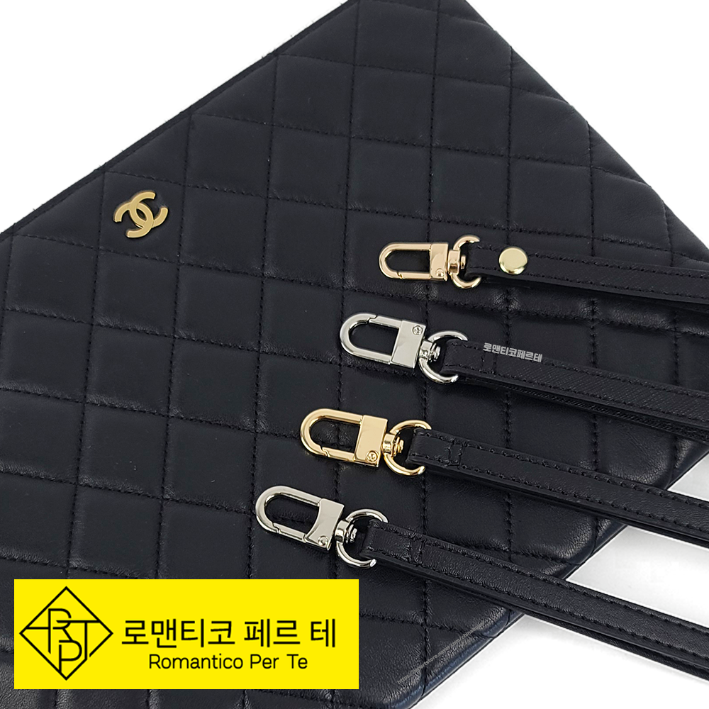 로맨티코 샤넬 호환 손목 스트랩 클러치 가방끈 천연소가죽 램스킨 캐비어 스트랩 이미지