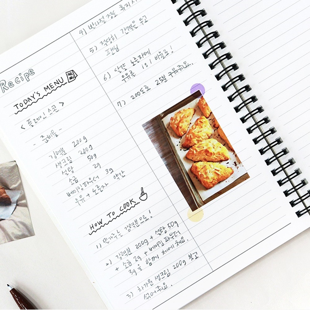 기본 A5 스프링 2분할 라인 6분할 무지 4분할 그리드 모눈 노트 - 상세 이미지 4