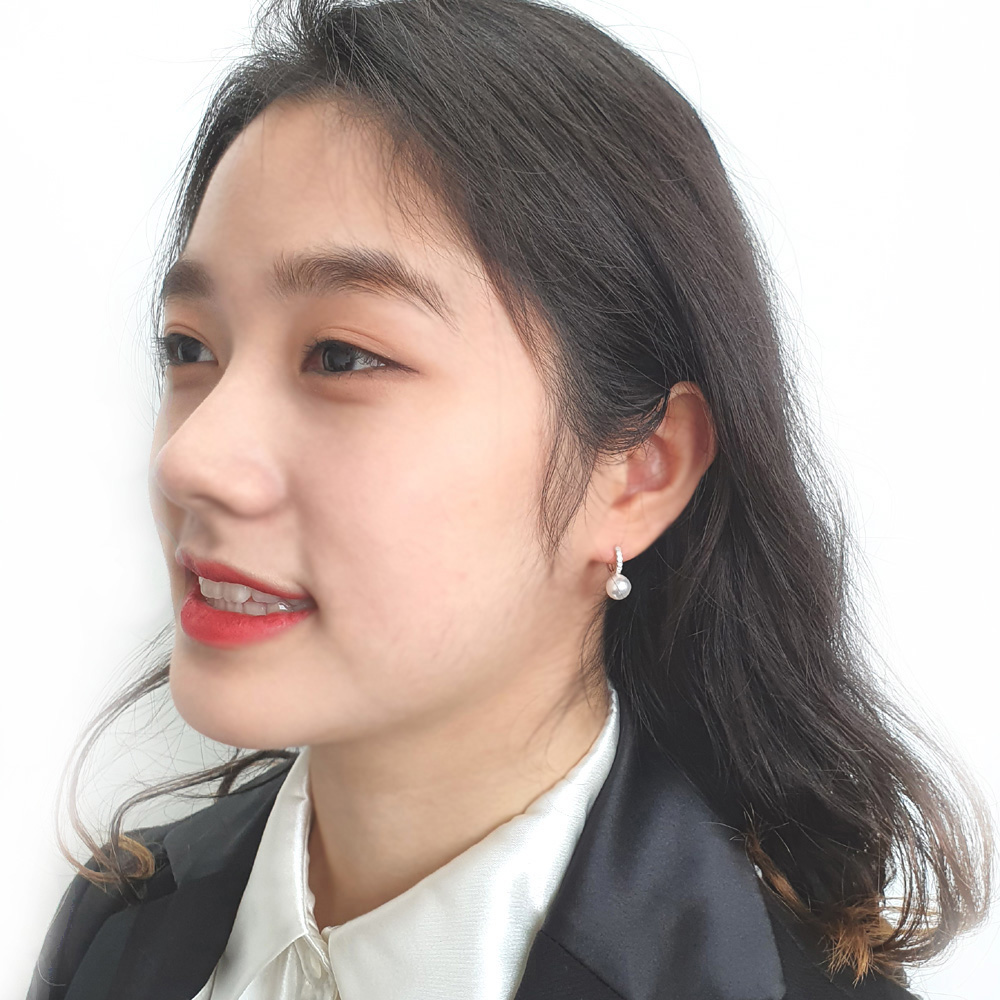 야랑쥬얼리 925실버 원터치 큐빅 진주드롭 귀걸이 - 상세 이미지 4