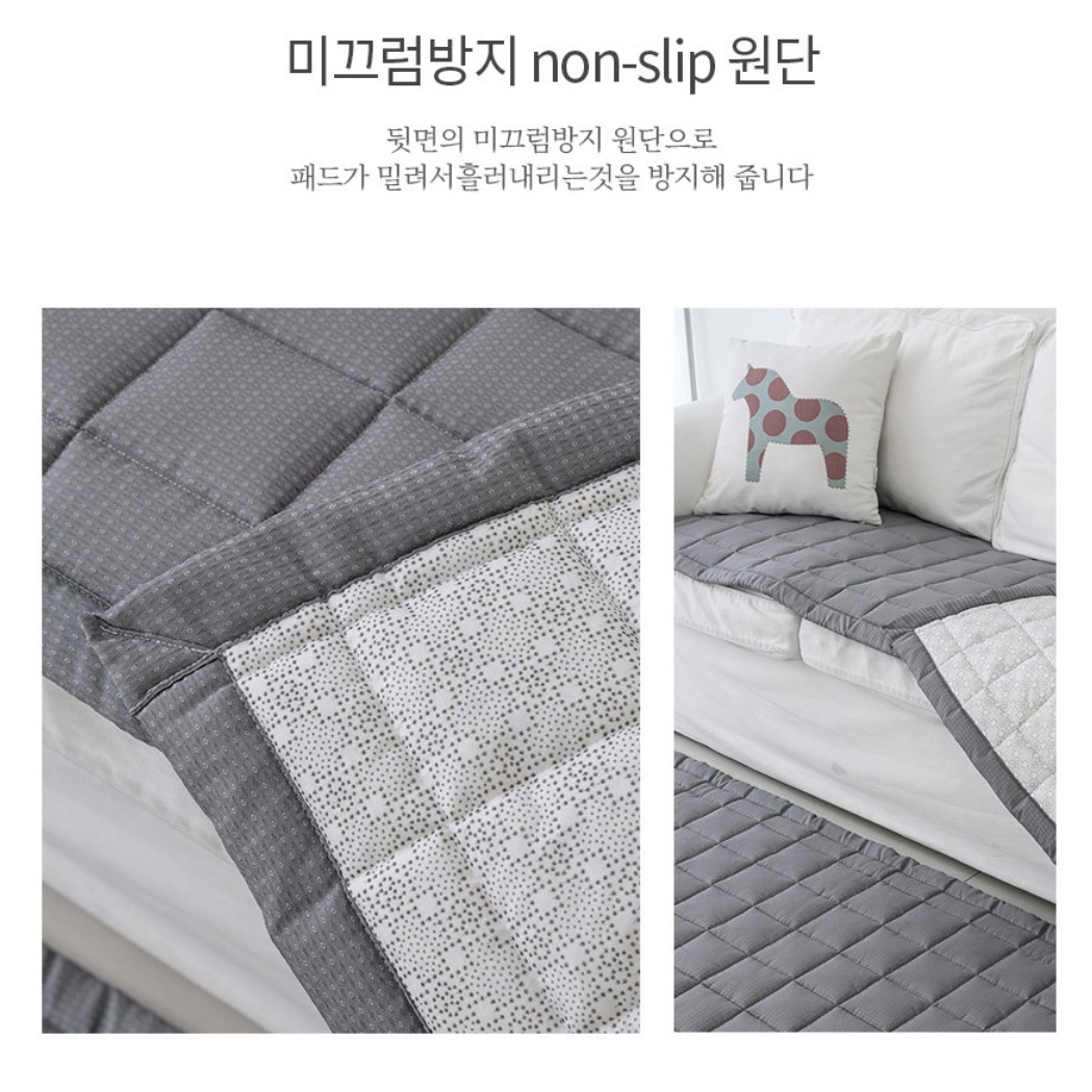 여름용 소파패드 돌쇼파 패드 토퍼 리클라이너 소파 커버 천 시어서커 냉감 풍기 인견 흙