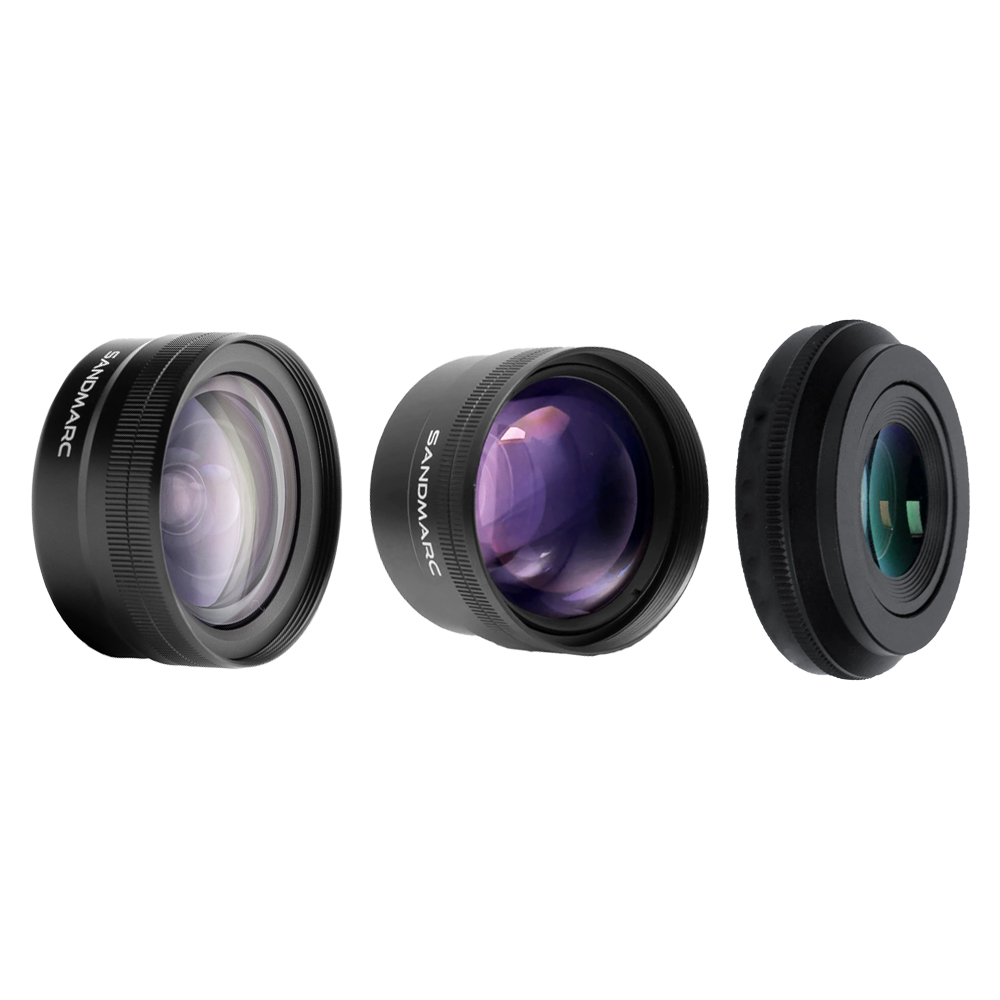 SANDMARC 샌드마크 스마트폰 망원 58mm, 광각 16mm, 접사 25mm 렌즈 3종 세트 - 상품 이미지
