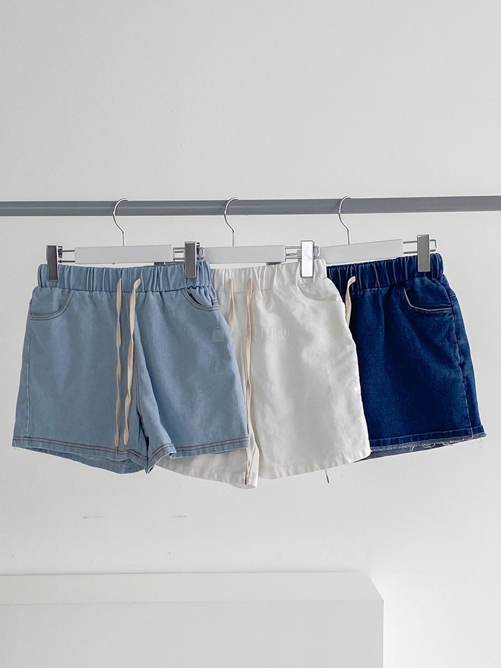 청반바지 여름청바지 밴딩 3부 데님 반바지 숏팬츠 이미지 7