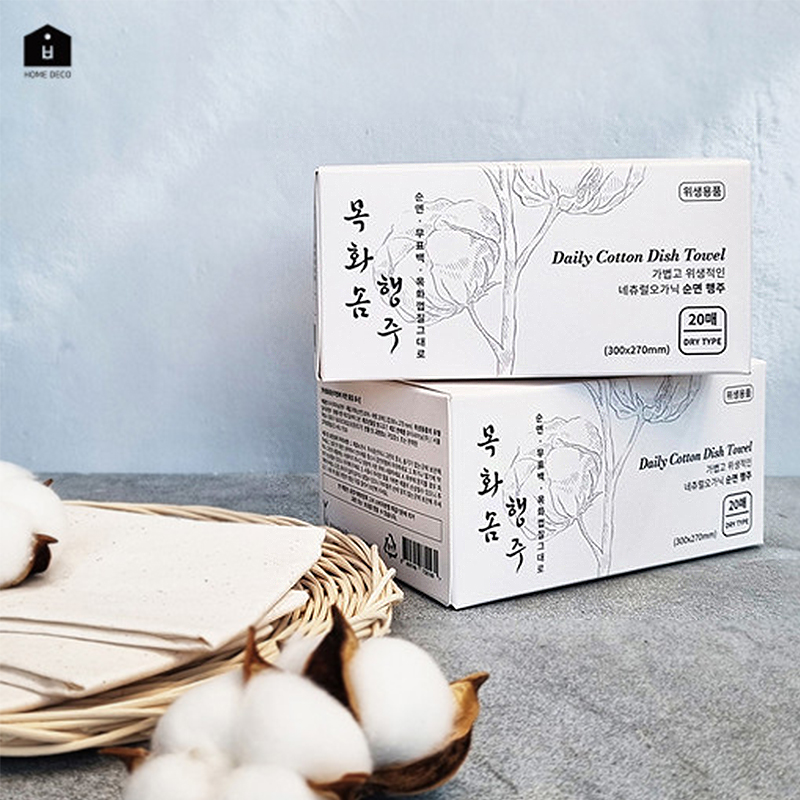 천연 빨아쓰는 목화 솜 행주 20매 X3개 휴대용 주방행주 일회용행주