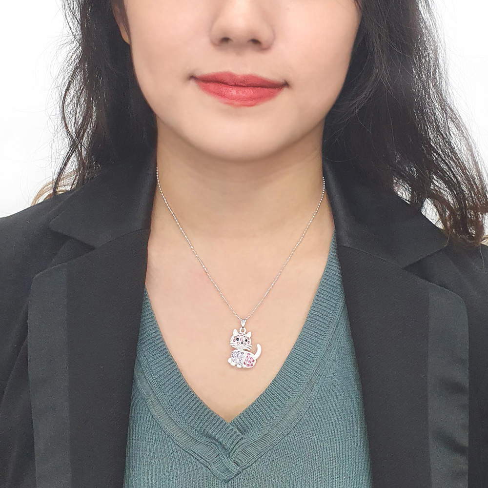 야랑쥬얼리 Ball 체인 CAT 펜던트 목걸이 - 상세 이미지 2
