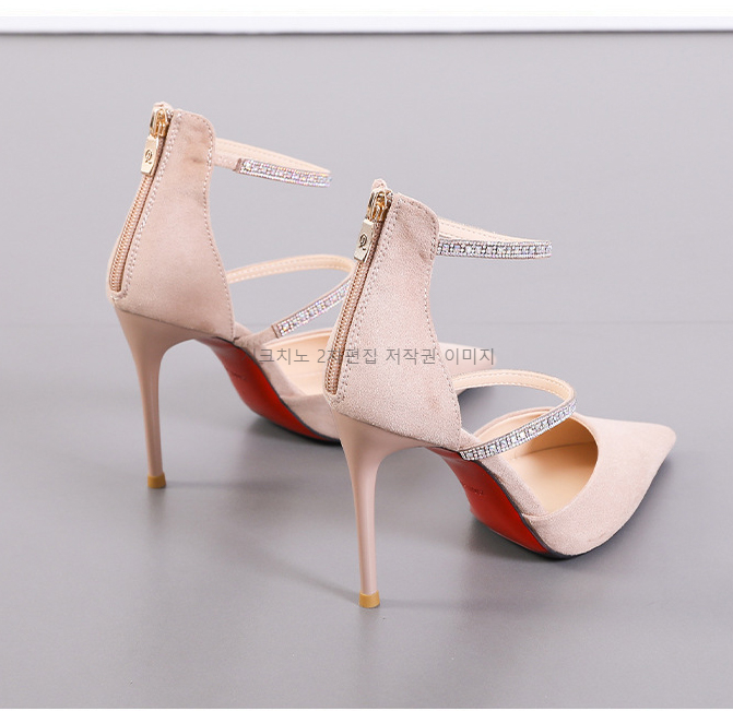 티르키 10cm 스웨이드 큐빅 스트랩 스틸레토 하이힐 2color 상세 이미지 19