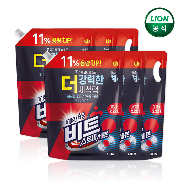 비트 액체세제 딥클린 2L 리필 x 6개 / 세탁세제