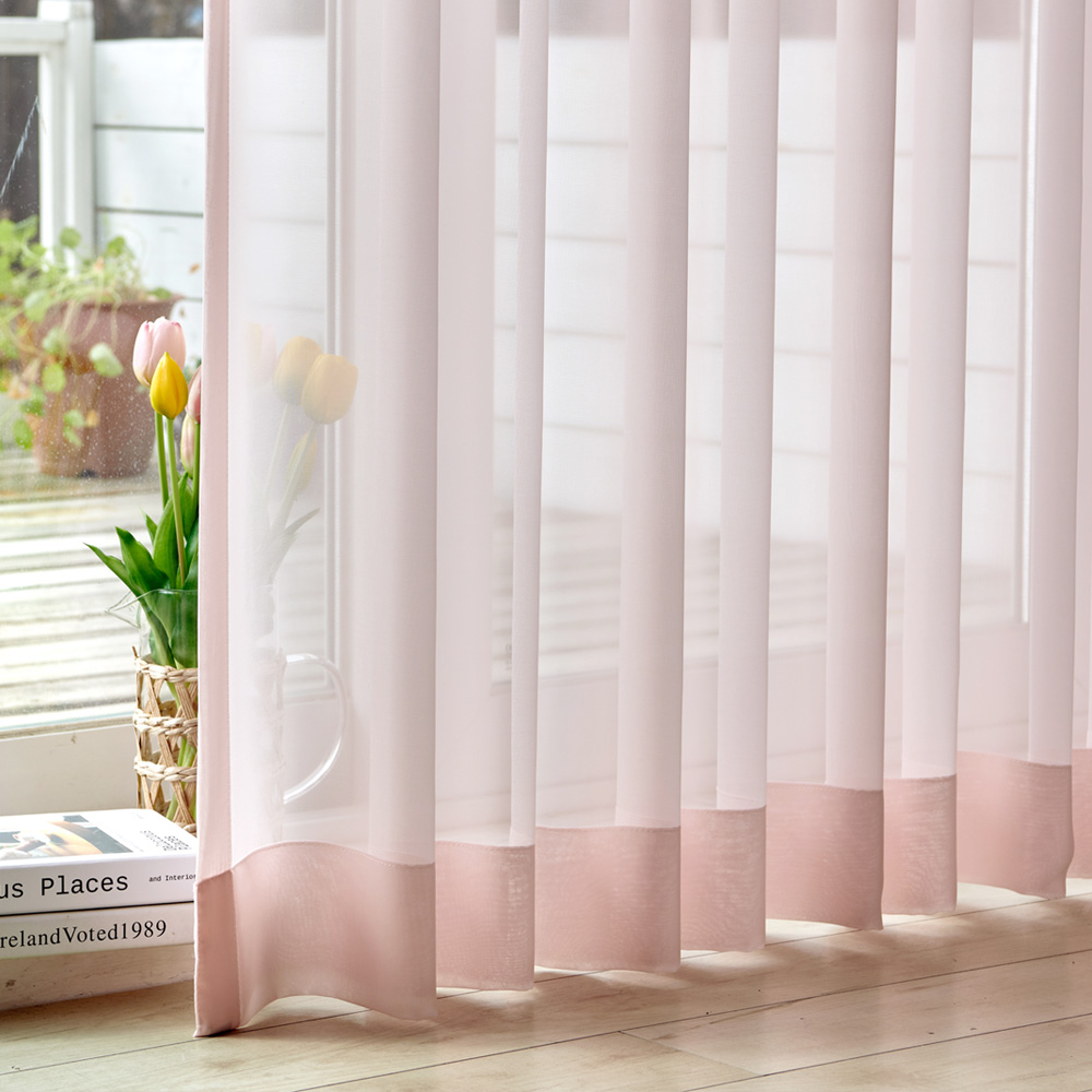 뷰하우스 산들 이음선없는 나비주름 쉬폰 맞춤커튼