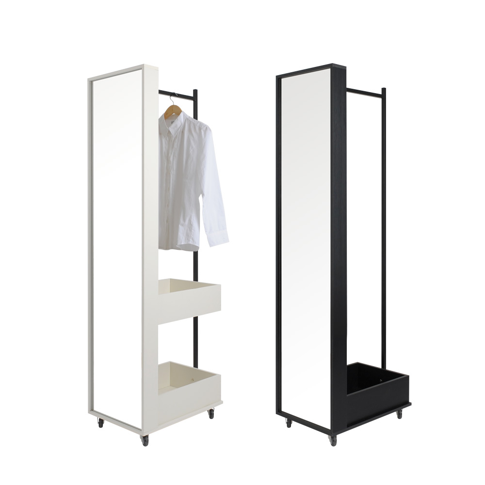 리시스 멀티 이동형 전신거울 행거 1단수납