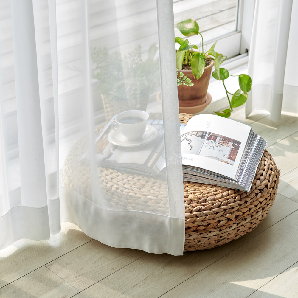 뷰하우스 산들 이음선없는 나비주름 쉬폰 맞춤커튼