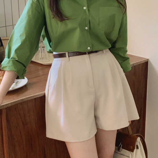 마티스 투핀턱 하프밴딩 숏 슬랙스 ps3831 - 메인 이미지