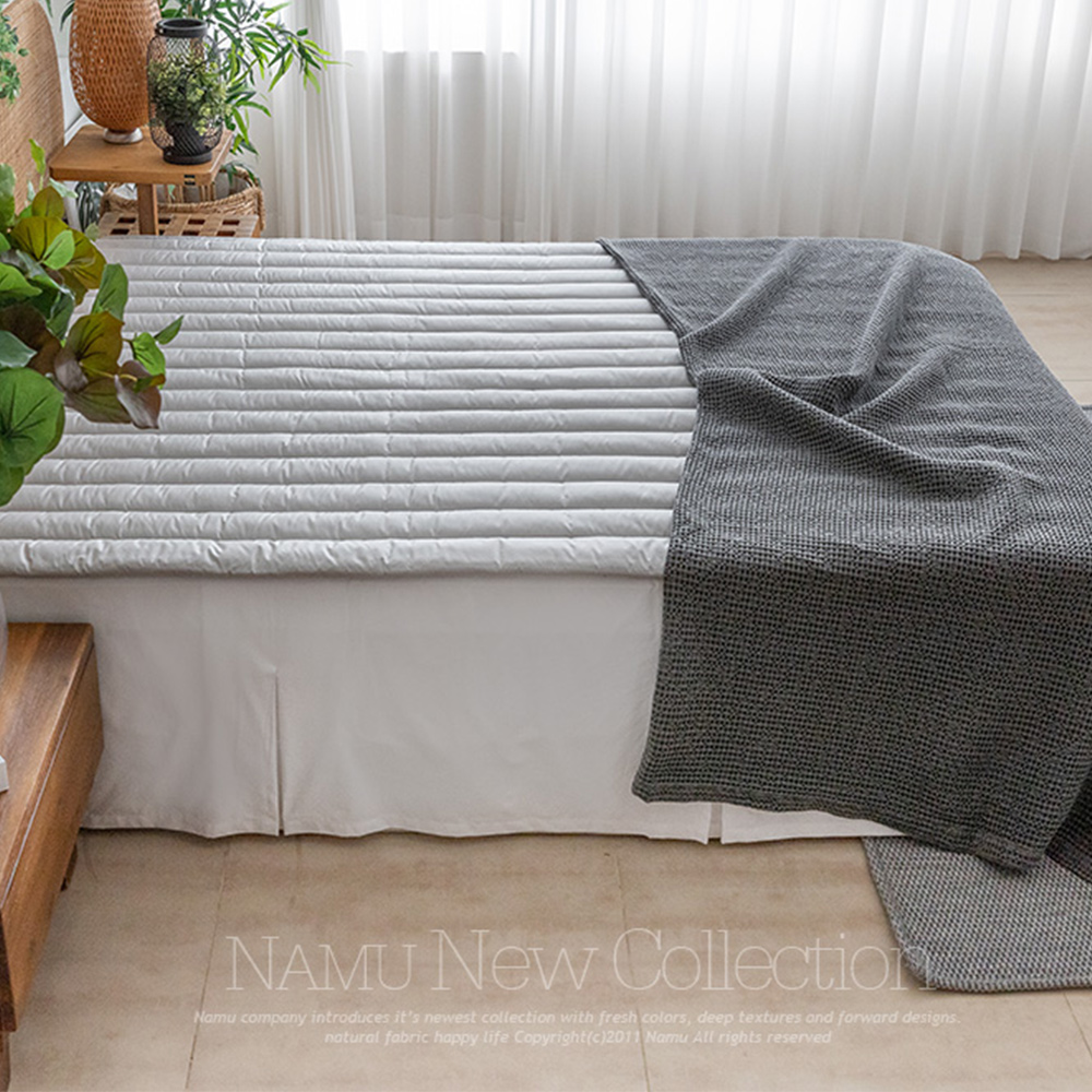 120수 1000T 호텔식 누빔 단면패드 [연그레이] 10cm누빔/뒷면밴드