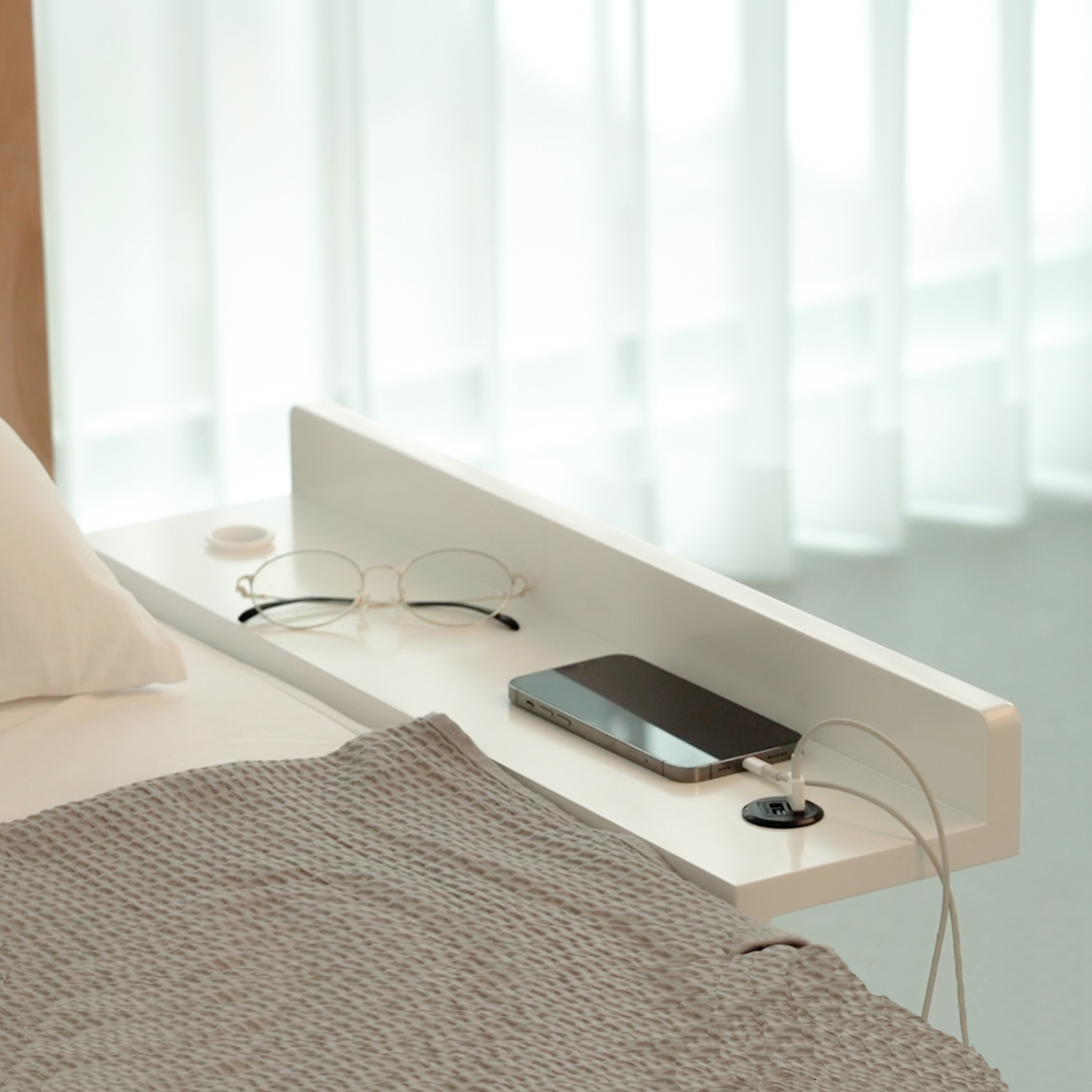 아이린의 엘린 침대 안방 보조 화이트 원목 미니 협탁 대용 틈새 매트리스 선반 218