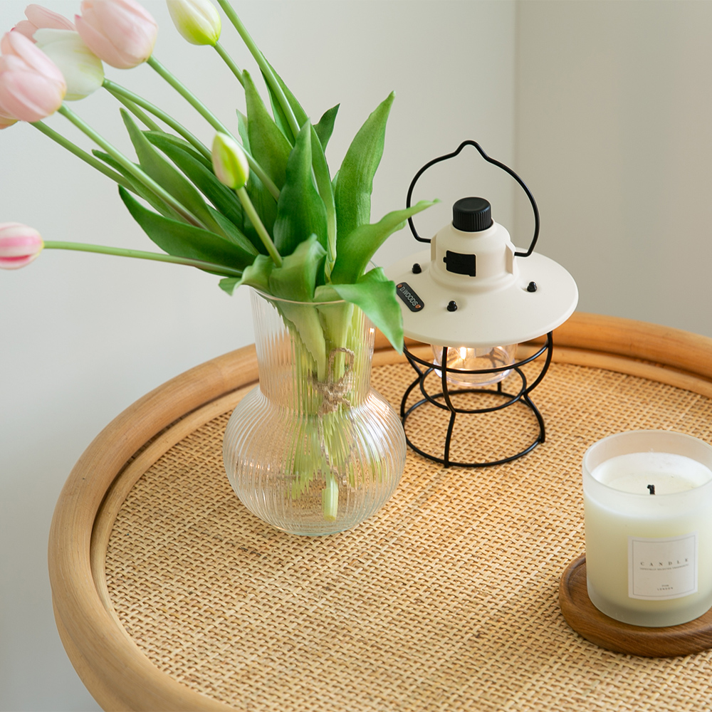 라탄 티테이블 쇼파 침대 간이 거실협탁 보조 원형 카페 감성 원목 빈티지