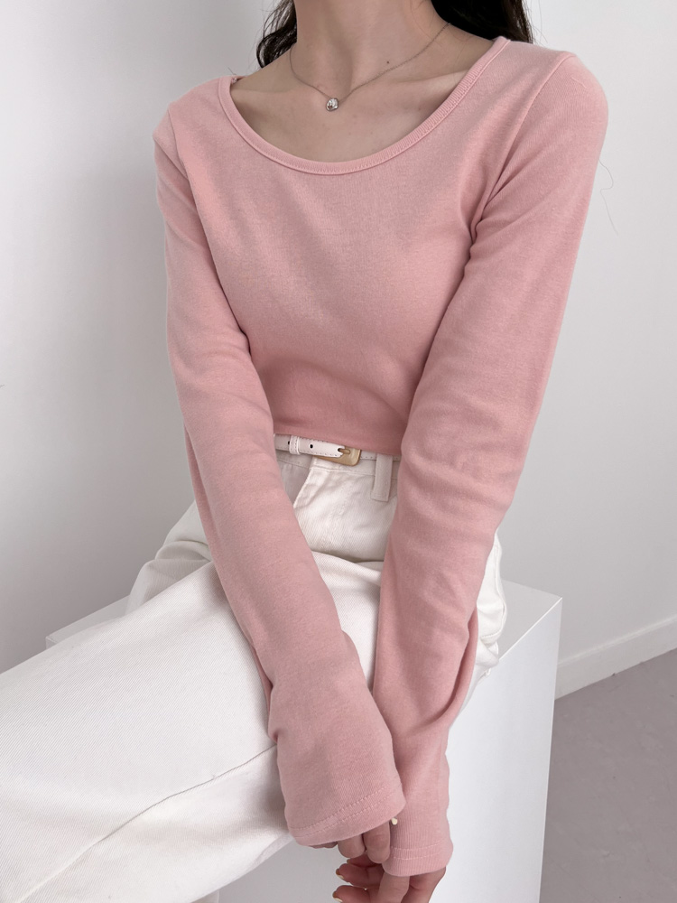 [20%할인/BEST/국내제작] 데일리 쫀쫀 라운드 기모 티셔츠 이너티 10color 상세 이미지 43