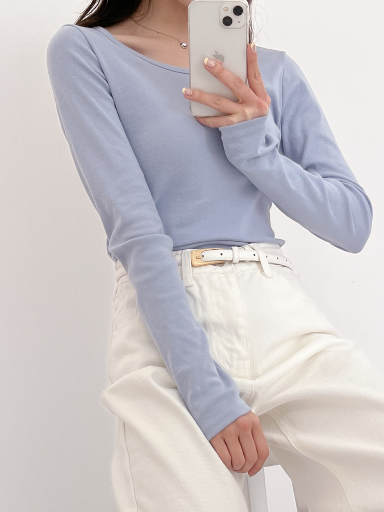 [20%할인/BEST/국내제작] 데일리 쫀쫀 라운드 기모 티셔츠 이너티 10color 상세 이미지 55