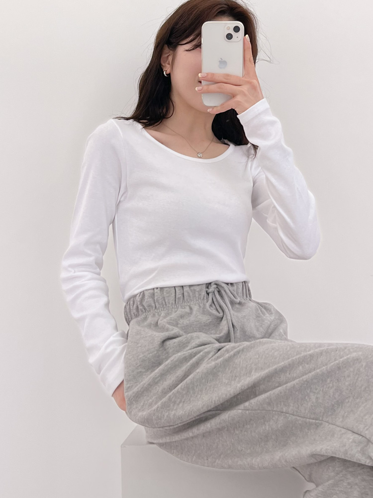 [20%할인/BEST/국내제작] 데일리 쫀쫀 라운드 기모 티셔츠 이너티 10color 상세 이미지 29
