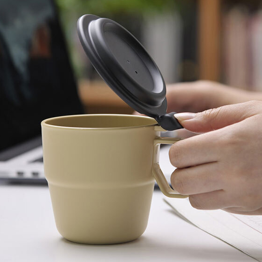 이노마타 원터치 뚜껑 캠핑용 플랩 머그컵 360ml - 상세 이미지 2