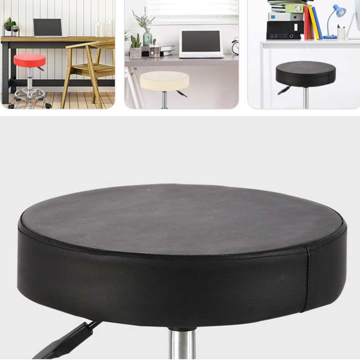 등받이없는 동그란의자 높은 바퀴달린스툴 진료 의자