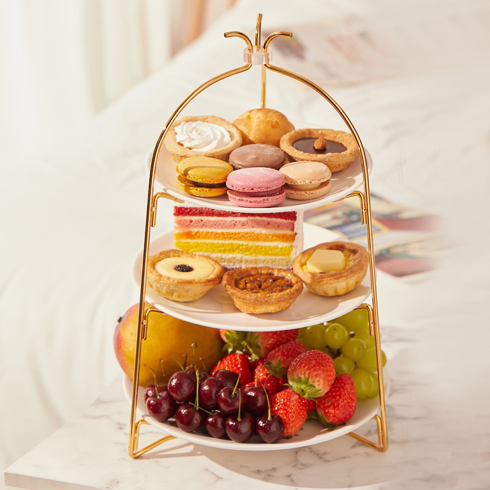 플레이트 접시 3단 디저트 트레이