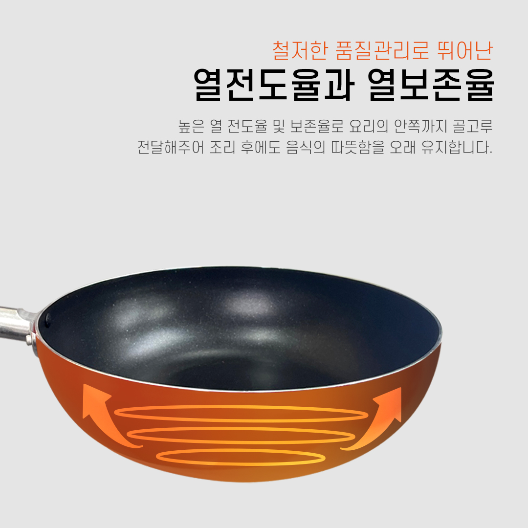 토스코 가벼운 웍 업소용 궁중팬 볶음팬 코팅 베이직 20호 - 상세 이미지 4