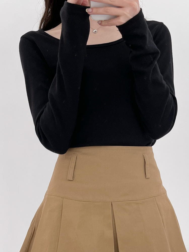 [20%할인/BEST/국내제작] 데일리 쫀쫀 라운드 기모 티셔츠 이너티 10color 상세 이미지 21