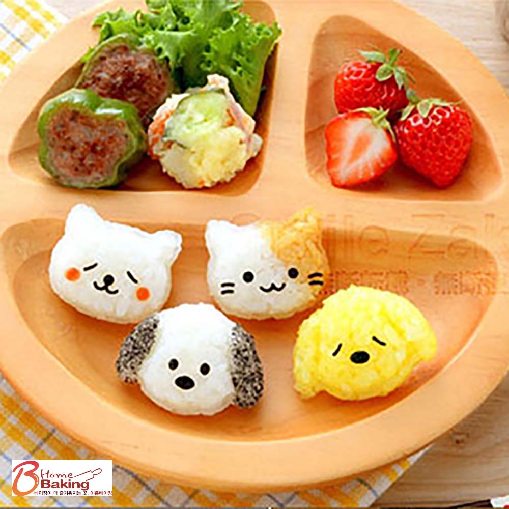 강아지&고양이주먹밥틀펀치 도시락만들기 모양틀 어린이 소풍 아침밥 음식 주먹밥 아기밥 간식
