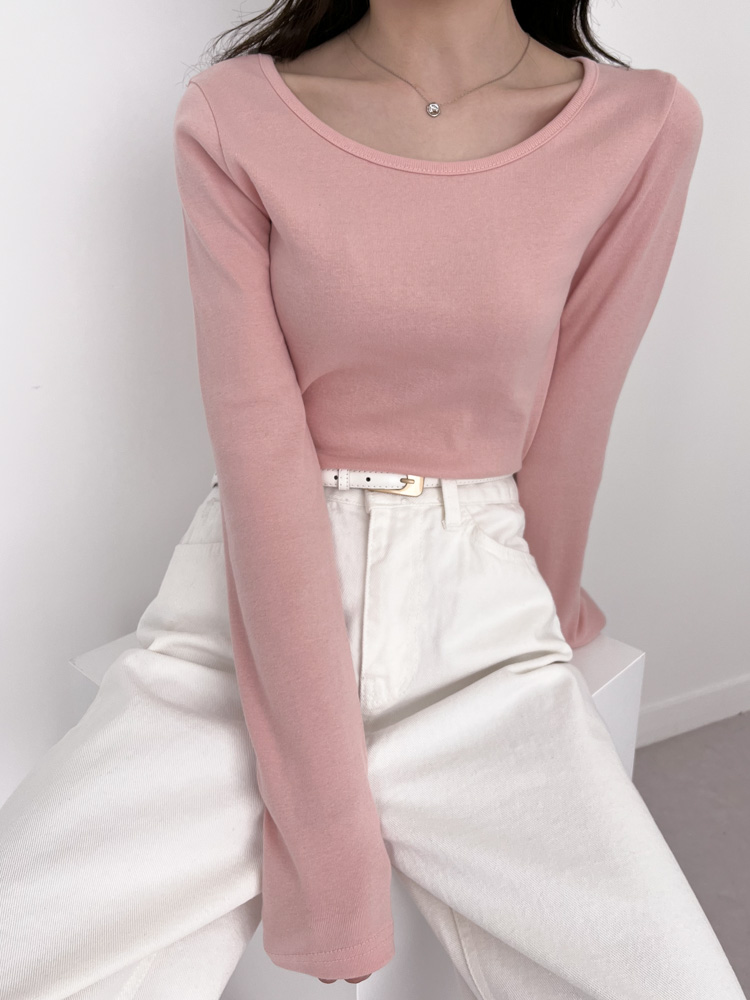 [20%할인/BEST/국내제작] 데일리 쫀쫀 라운드 기모 티셔츠 이너티 10color 상세 이미지 41