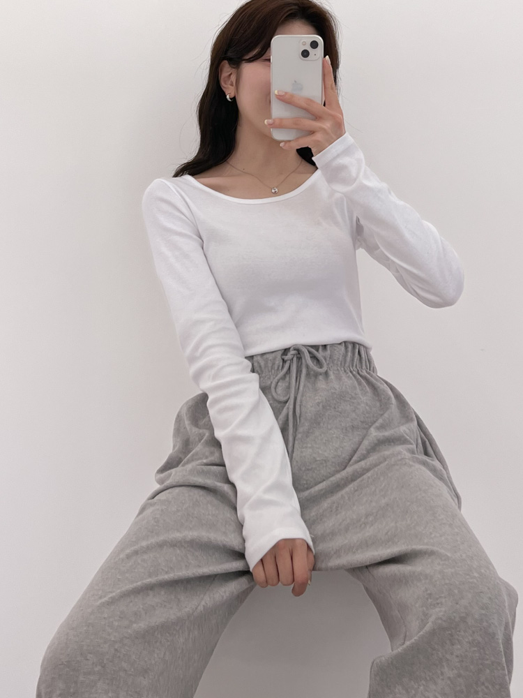 [20%할인/BEST/국내제작] 데일리 쫀쫀 라운드 기모 티셔츠 이너티 10color 상세 이미지 30