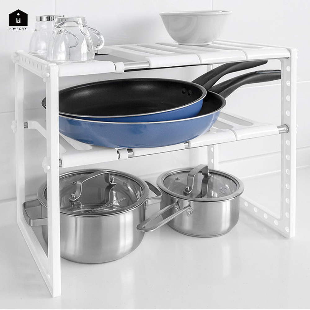 길이조절 싱크대 하부선반 냄비선반 정리대 2단