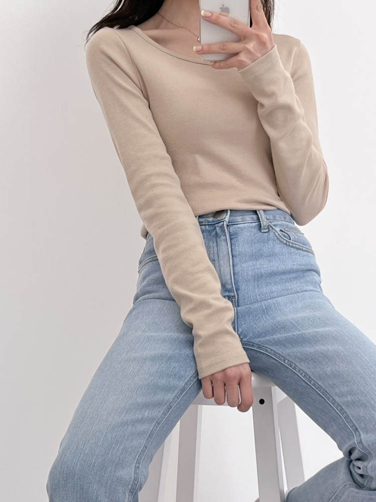 [20%할인/BEST/국내제작] 데일리 쫀쫀 라운드 기모 티셔츠 이너티 10color 상세 이미지 64
