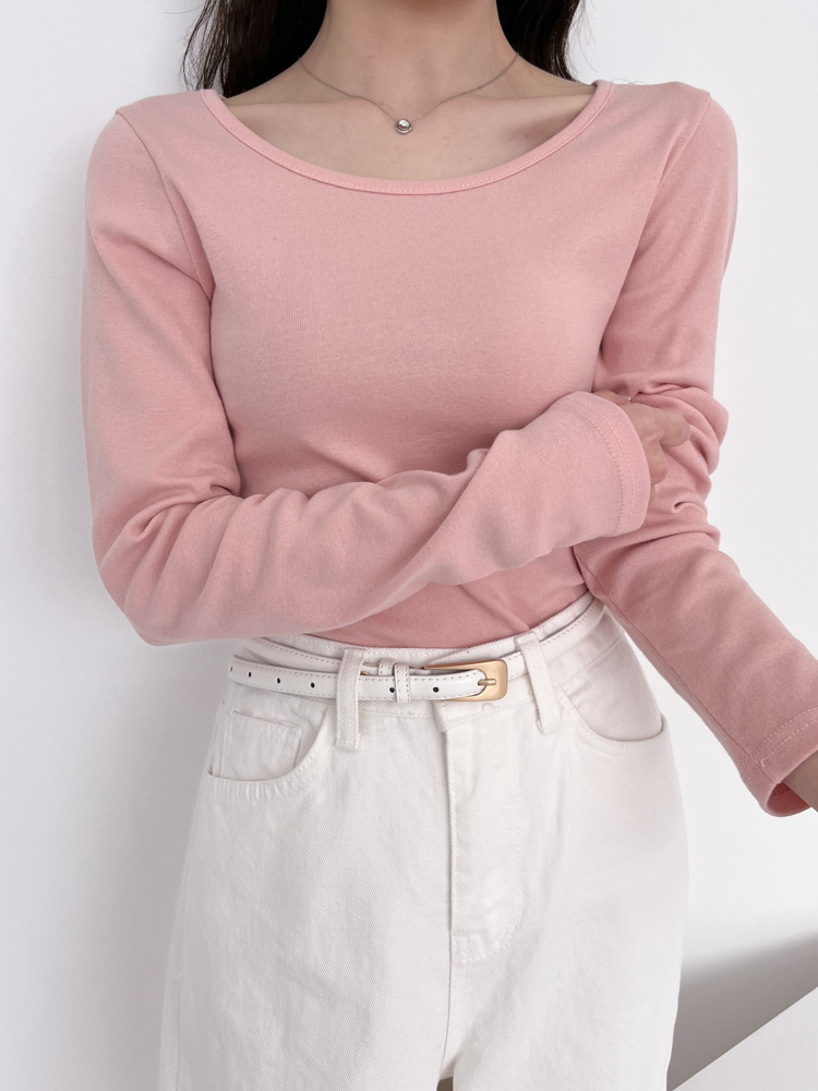 [20%할인/BEST/국내제작] 데일리 쫀쫀 라운드 기모 티셔츠 이너티 10color 상세 이미지 40