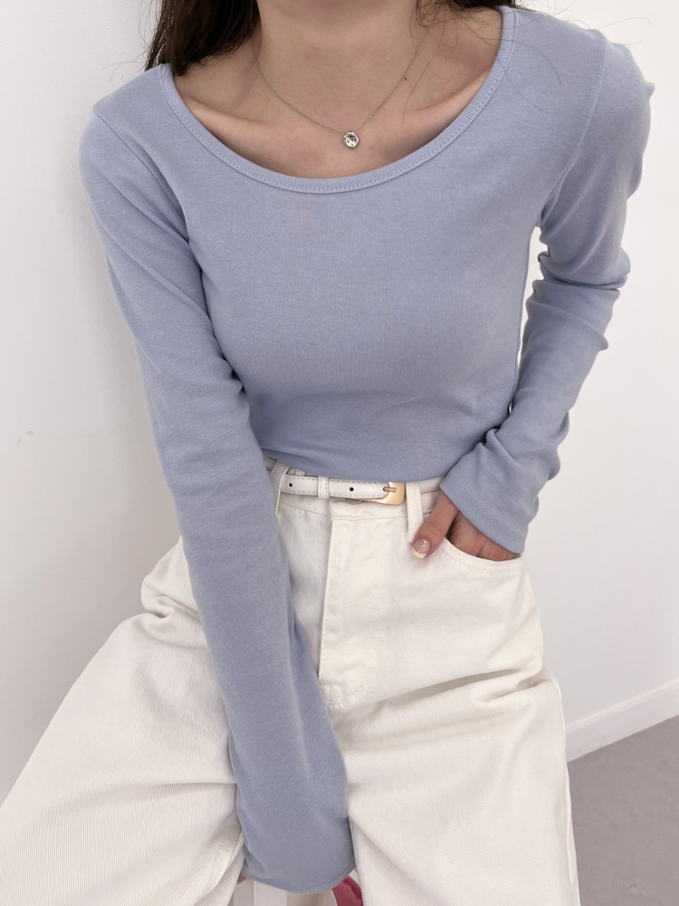 [20%할인/BEST/국내제작] 데일리 쫀쫀 라운드 기모 티셔츠 이너티 10color 상세 이미지 49