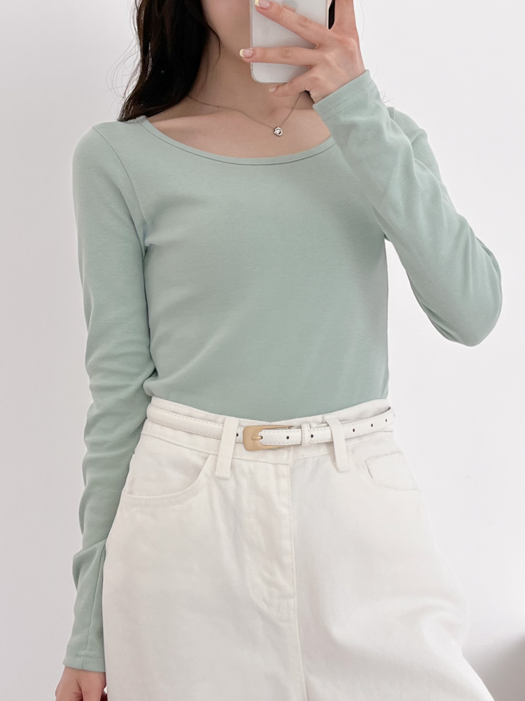 [20%할인/BEST/국내제작] 데일리 쫀쫀 라운드 기모 티셔츠 이너티 10color 상세 이미지 74