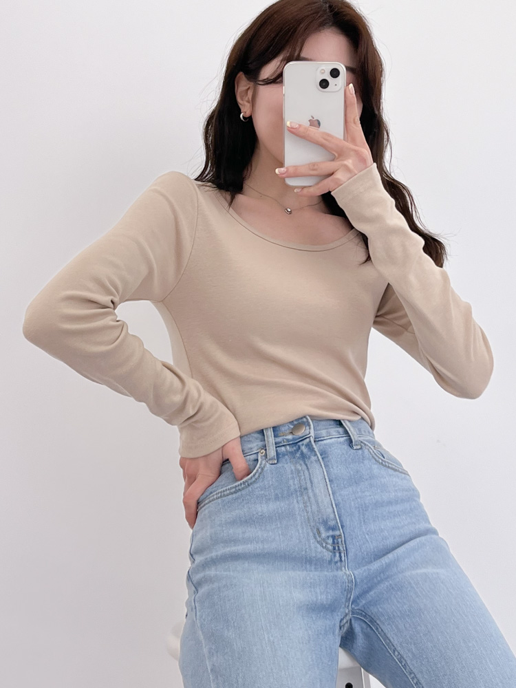[20%할인/BEST/국내제작] 데일리 쫀쫀 라운드 기모 티셔츠 이너티 10color 상세 이미지 62
