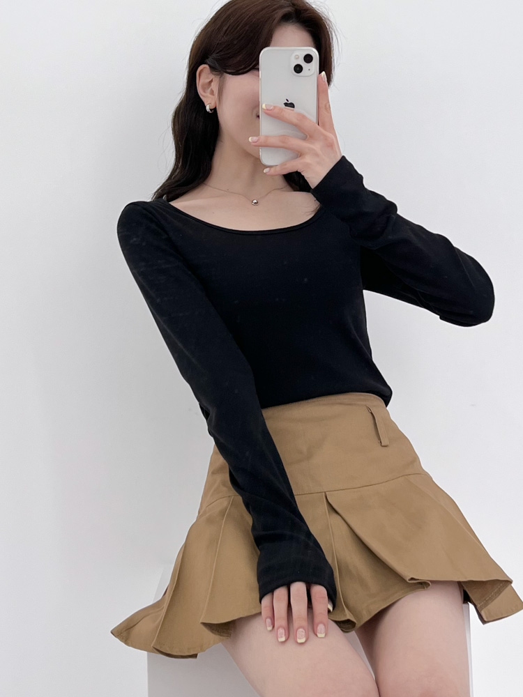 [20%할인/BEST/국내제작] 데일리 쫀쫀 라운드 기모 티셔츠 이너티 10color 상세 이미지 25