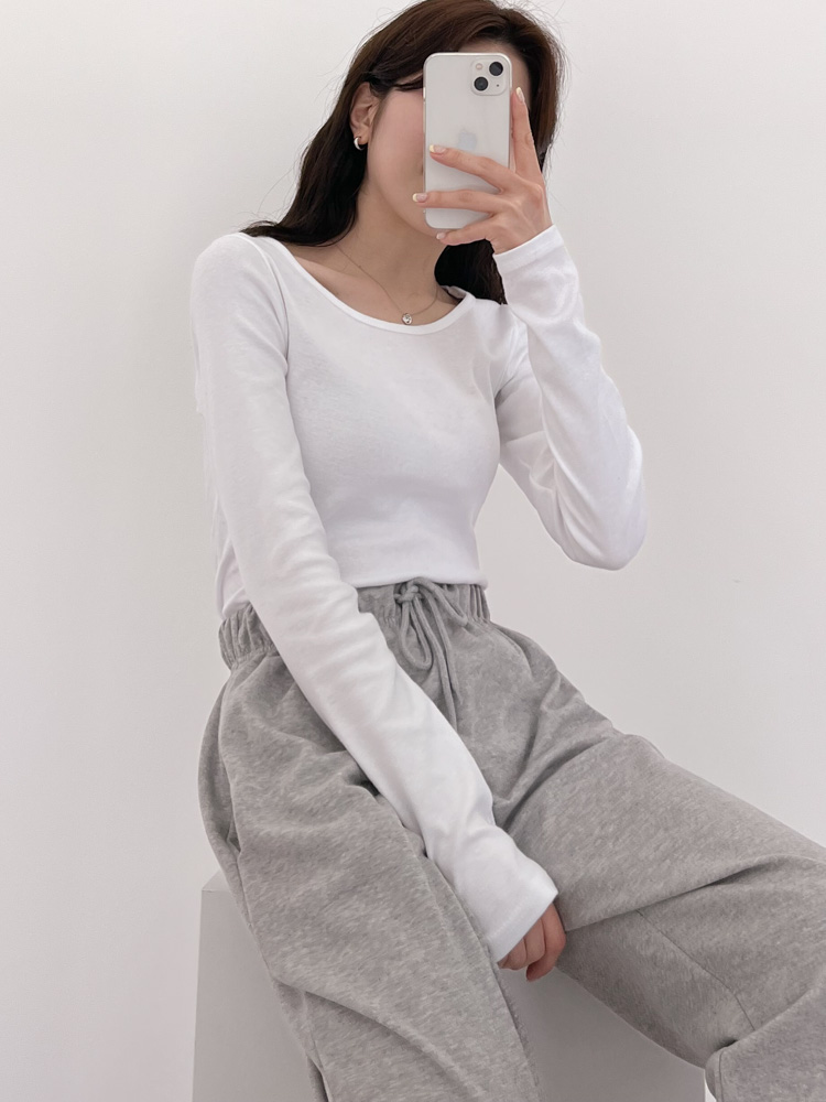 [20%할인/BEST/국내제작] 데일리 쫀쫀 라운드 기모 티셔츠 이너티 10color 상세 이미지 32