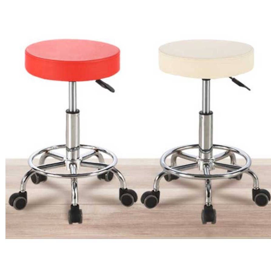 등받이없는 동그란의자 높은 바퀴달린스툴 진료 의자