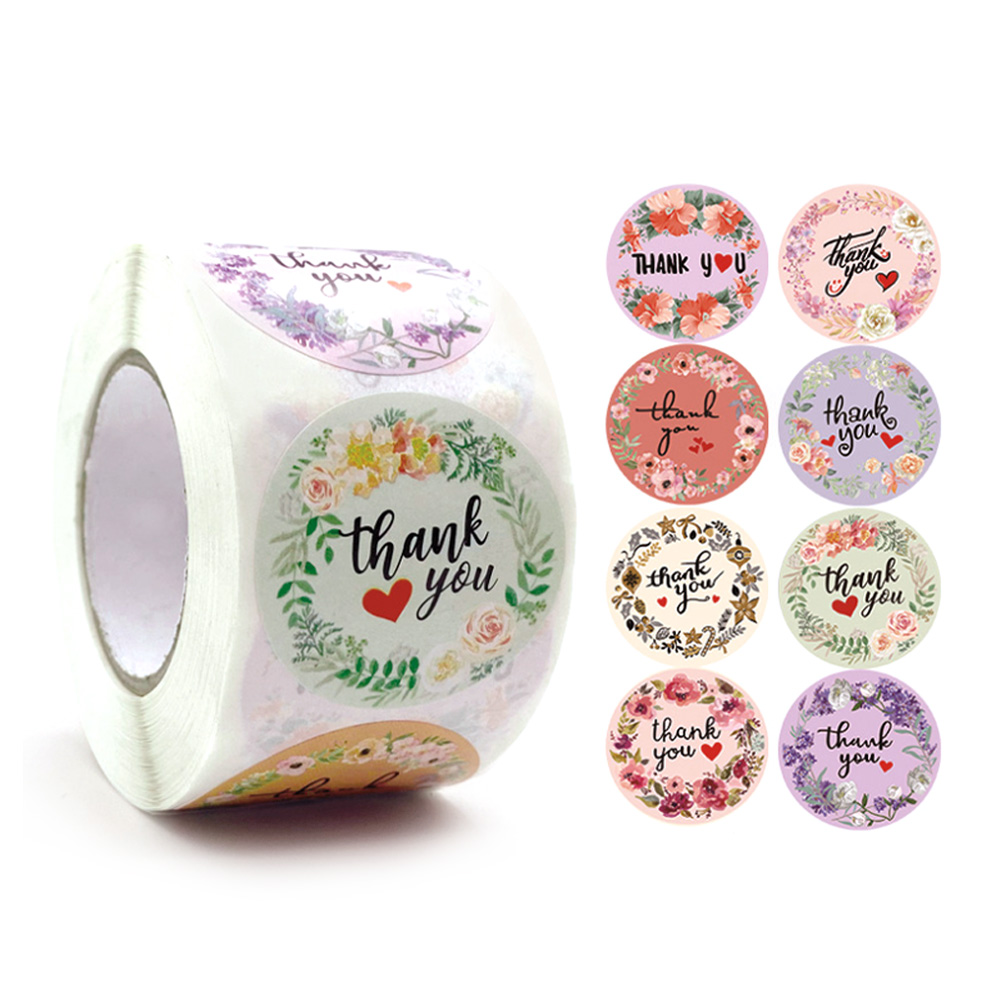 서클플라워 땡큐 롤스티커 25mm 500p - 상세 이미지 2