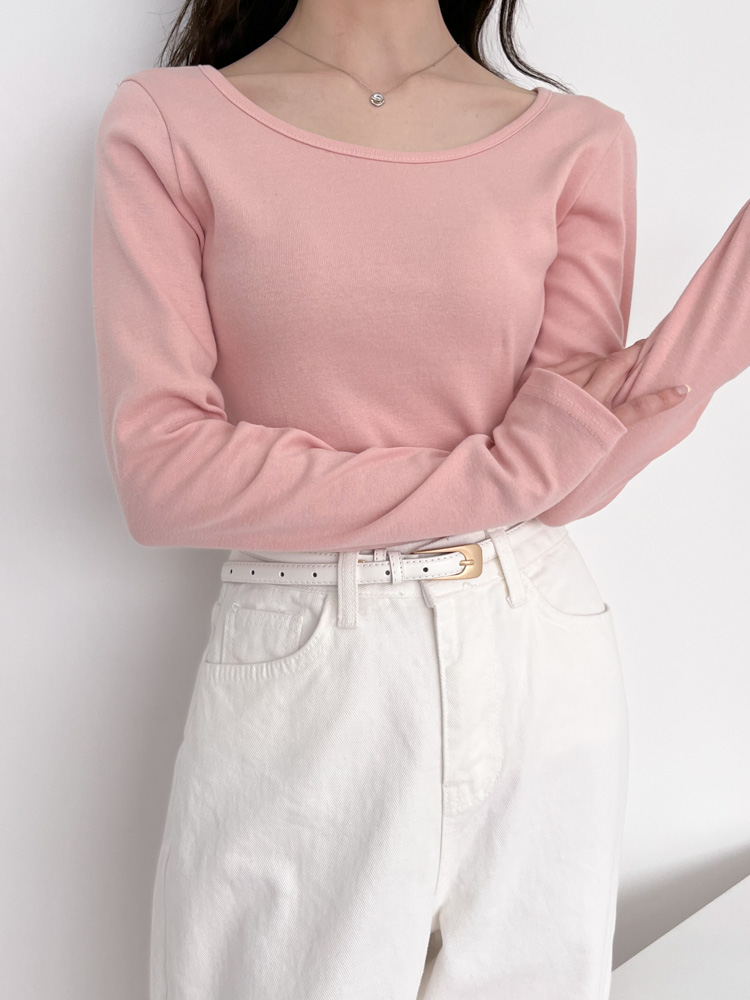 [20%할인/BEST/국내제작] 데일리 쫀쫀 라운드 기모 티셔츠 이너티 10color 상세 이미지 38