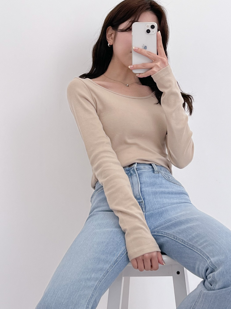 [20%할인/BEST/국내제작] 데일리 쫀쫀 라운드 기모 티셔츠 이너티 10color 상세 이미지 63