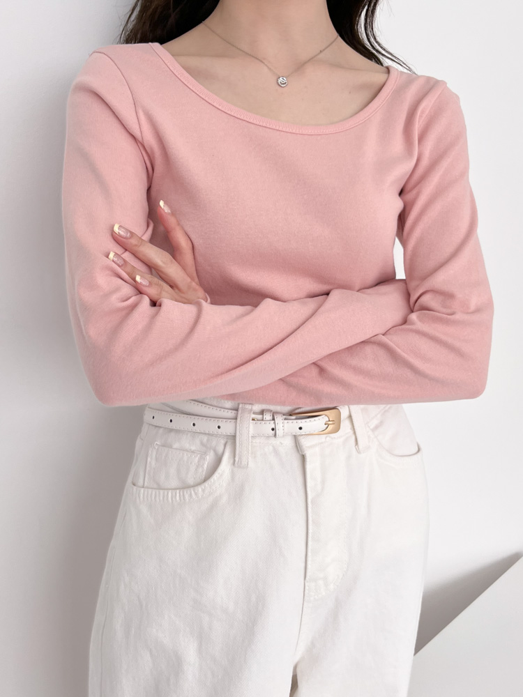 [20%할인/BEST/국내제작] 데일리 쫀쫀 라운드 기모 티셔츠 이너티 10color 상세 이미지 39