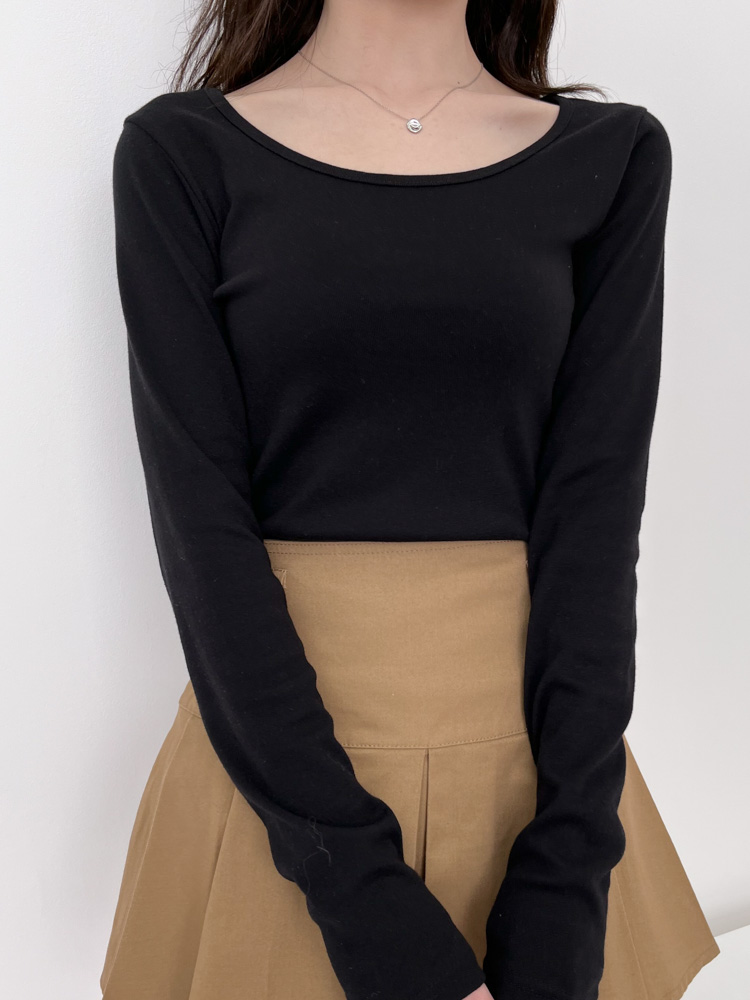 [20%할인/BEST/국내제작] 데일리 쫀쫀 라운드 기모 티셔츠 이너티 10color 상세 이미지 15