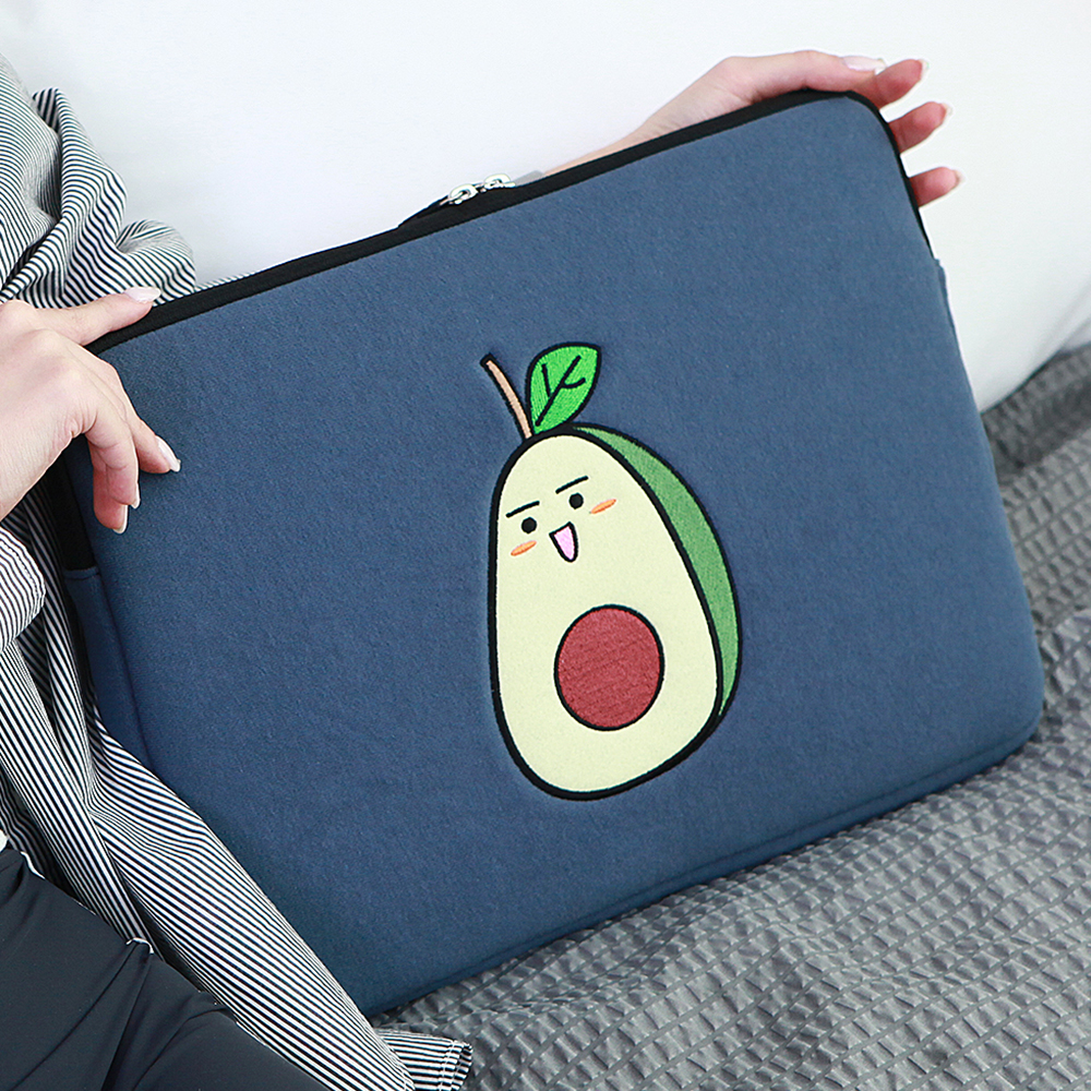 아보씨 노트북파우치 가방 케이스 맥북 LG그램 삼성 캐릭터 아보카도 38/41/43cm(15인치 16인치 17인치)