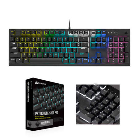 커세어 K60 PRO RGB 기계식 키보드 비올라축 ＋ PBT 이중사출 프로 한글 키캡 블랙